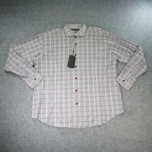 Bogosse Shirt Mens 7 Gray Plaid Button Down Long Sleeve‎ Logo
